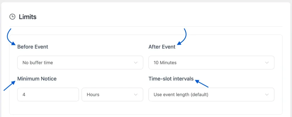 set buffer time for your round robin meeting in fluentbooking